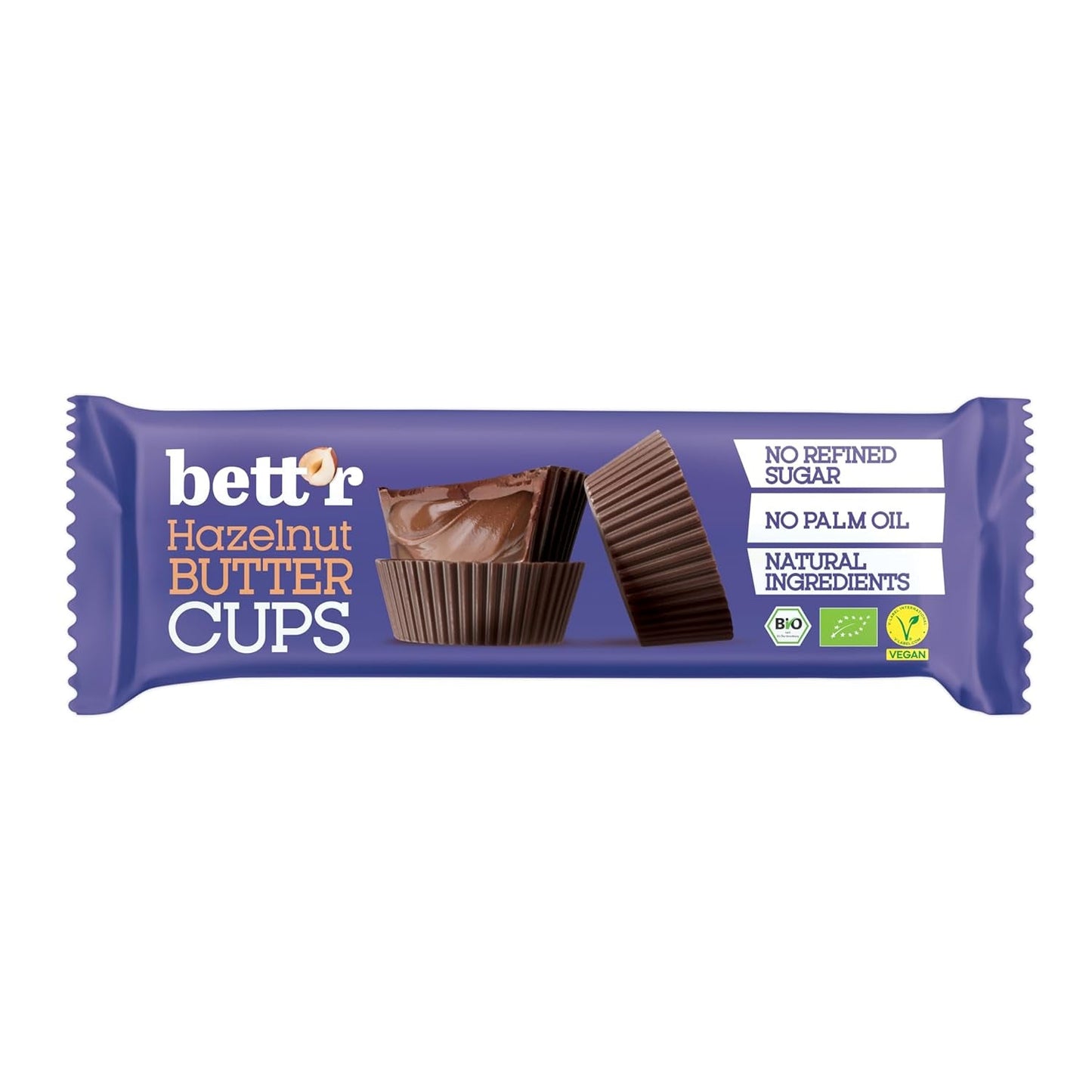 Organiczne jaskry z orzechów laskowych Bett'r Guilt Free. 100% wegańskie, bezglutenowe i bez laktozy - 12 x 39 g