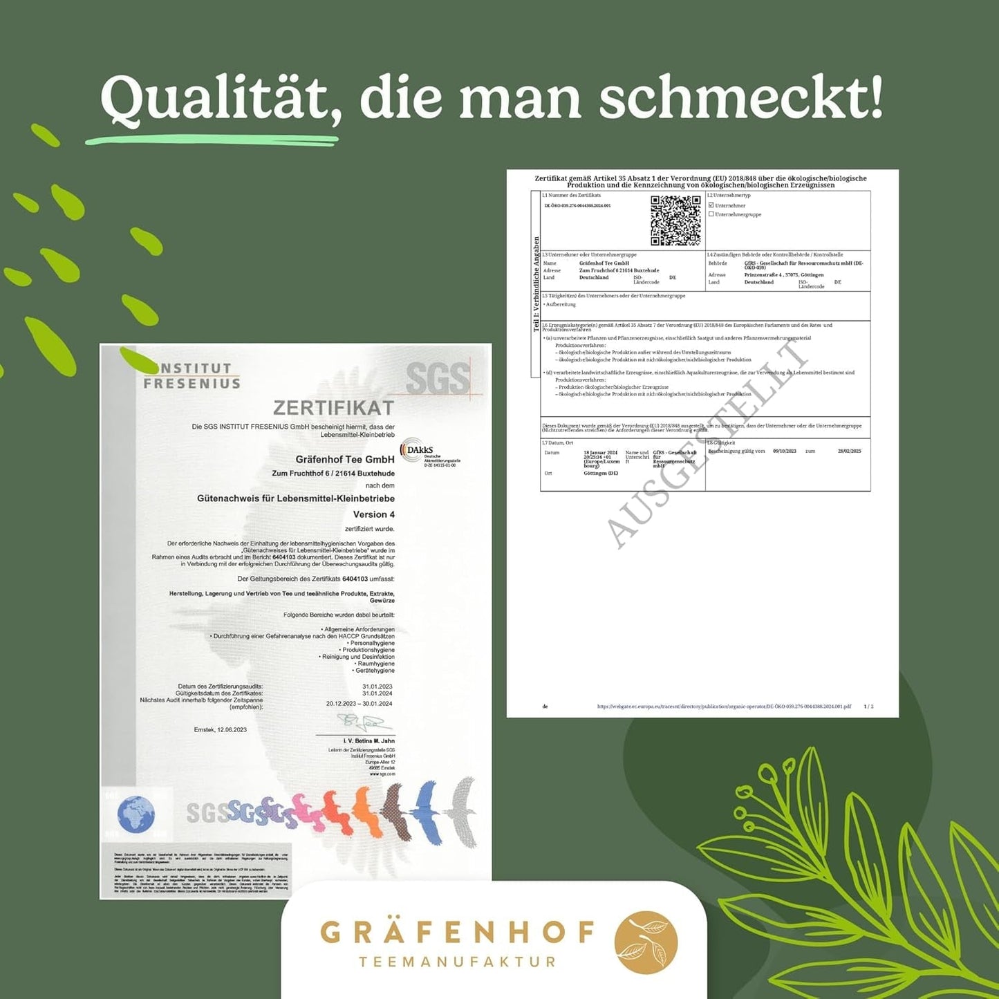 Organiczna herbata Yerba Mate Oryginalna 1 kg sypka herbata Mate o wysokiej zawartości kofeiny Niepalona, ​​suszona na powietrzu Liście mate testowane laboratoryjnie Pakowane w Niemczech Najwyższa jakość Gräfenhof