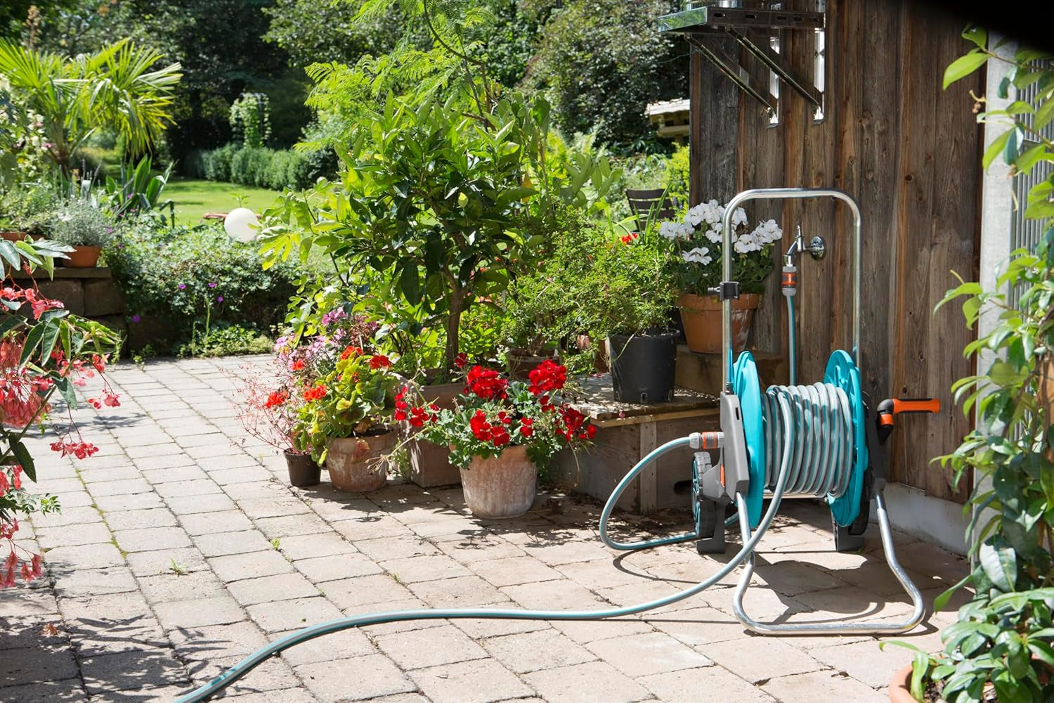 Zestaw przyłączeniowy Gardena Classic 13 mm (1/2 cala), 1,5 m: Adapter węża do podłączenia bębna na wąż, węża z elementami systemowymi, 22 bar (18011-20)