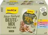 GimCat Near Nature Trial Mix 12 Pack - Mokra karma bezzbożowa dla kotów od 7 miesiąca życia, z recepturą dostosowaną do gatunku i specyficzną dla ofiary - 12 saszetek (12 x 85g)