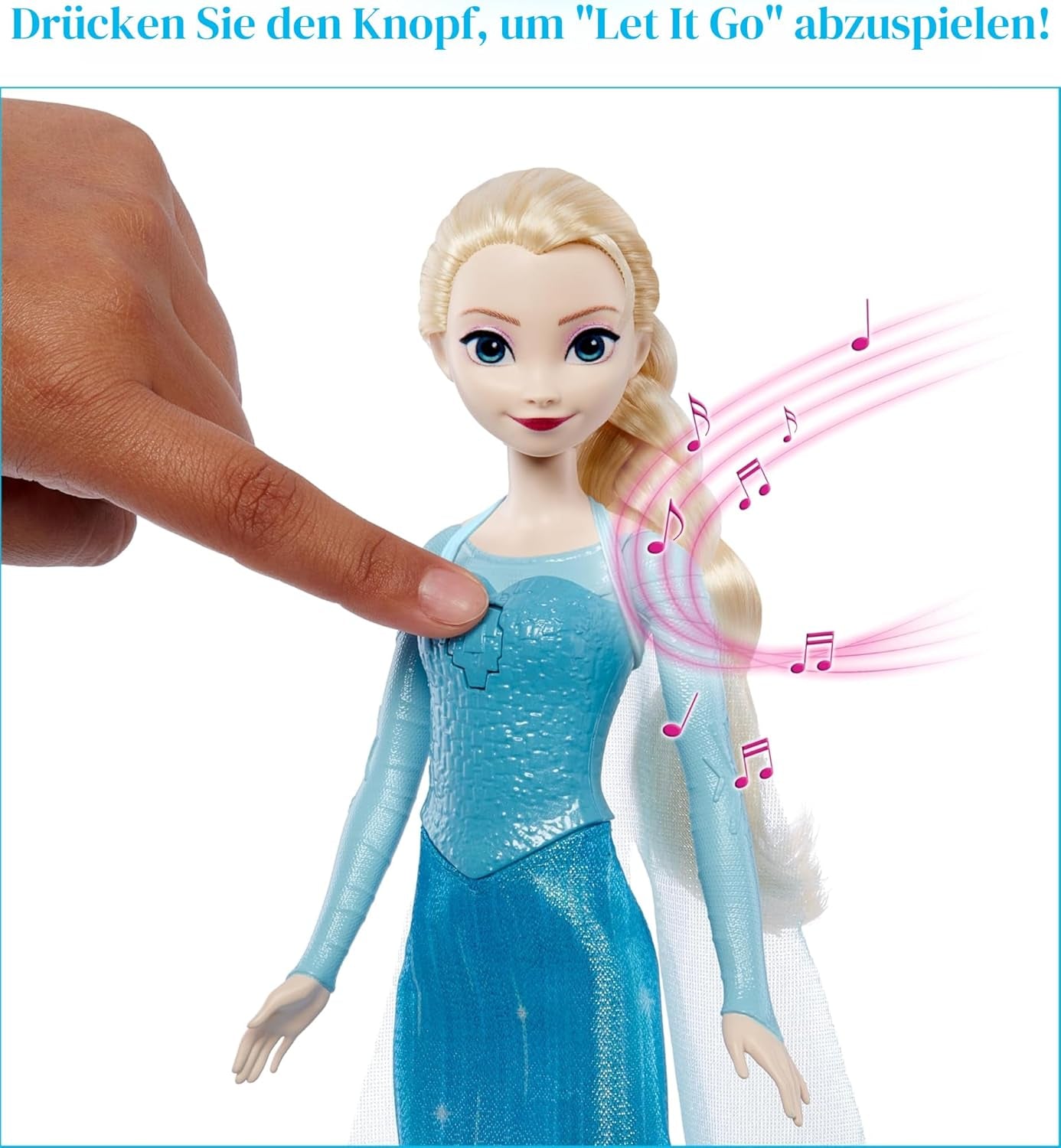 Mattel Disney Kraina Lodu Śpiewająca lalka Elsa w kultowym stroju śpiewa „Let It Go” z filmu „Kraina Lodu” Disneya dla dzieci