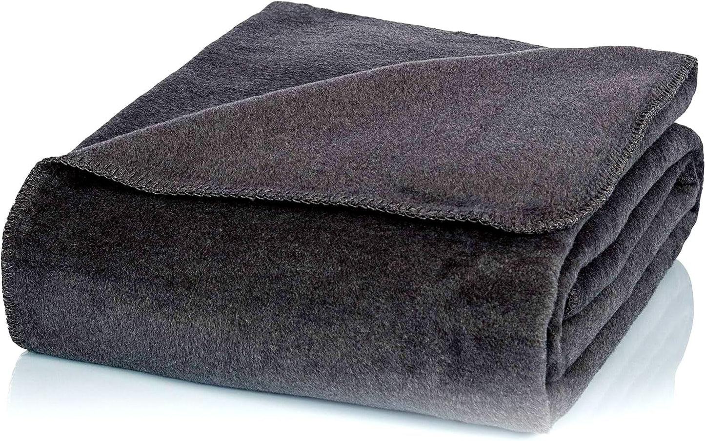 Glart przytulny koc prosty bordowy kocyk sofa 130X170 cm, miękki i ciepły wełniany koc wyjątkowo puszysty jak koc na sofę koc na sofę, przytulny kocyk przytulny koc, pluszowy koc na sofę, U1B Łóżka i koce Glart Uni antracyt