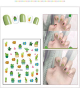 JMEOWIO Süße Nagelsticker Für Kinder 14 Blatt Nail Art Naklejka Selbstklebend Nagelaufkleber Regenbogen Blumen Frucht Dekoration Nageldesign Zubehör