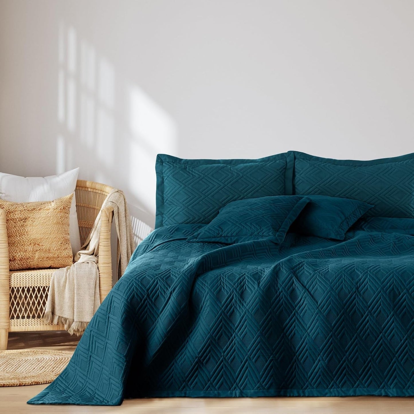 Ameliahome Narzuta 170X210 cm Dwustronna narzuta Pikowanie ultradźwiękowe Poliester Ofelia Ciemnozielone łóżka i koce Besuche den AmeliaHome-Store Ofelia Indigo 260X280 cm