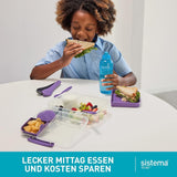 System pojemników na lunch Bento Box TO GO z przegródkami | Pudełko na lunch o pojemności 1,25 l z pojemnikiem na jogurt/owoce | dla dzieci i dorosłych l | Bez BPA Minty Teal [21685-8T], miętowo-zielone Pudełka do przechowywania żywności Naty Shop