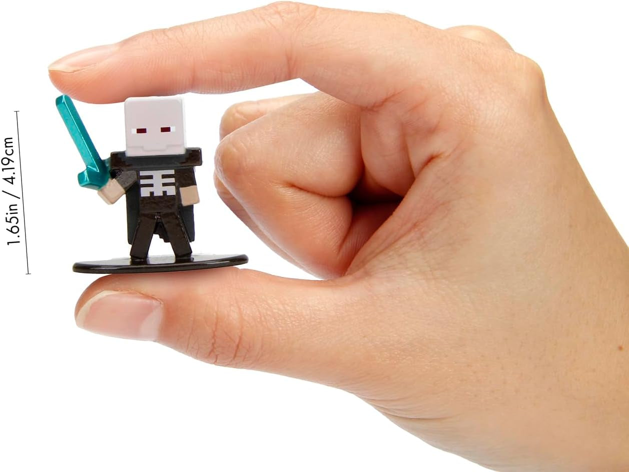 Jada Toys - Minecraft Blind Pack Nanofigs, Wave 2, Minecraft Legends Nano Metal Figurka kolekcjonerska, różne modele, 4 cm, wiek 3+, czarne figurki Naty Shop