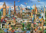 Educa - Puzzle 2000 elementów dla dorosłych | Zabytki Europy, puzzle 2000 elementów dla dorosłych i dzieci od 14 lat, Atrakcje turystyczne (17697) Puzzle Naty Shop