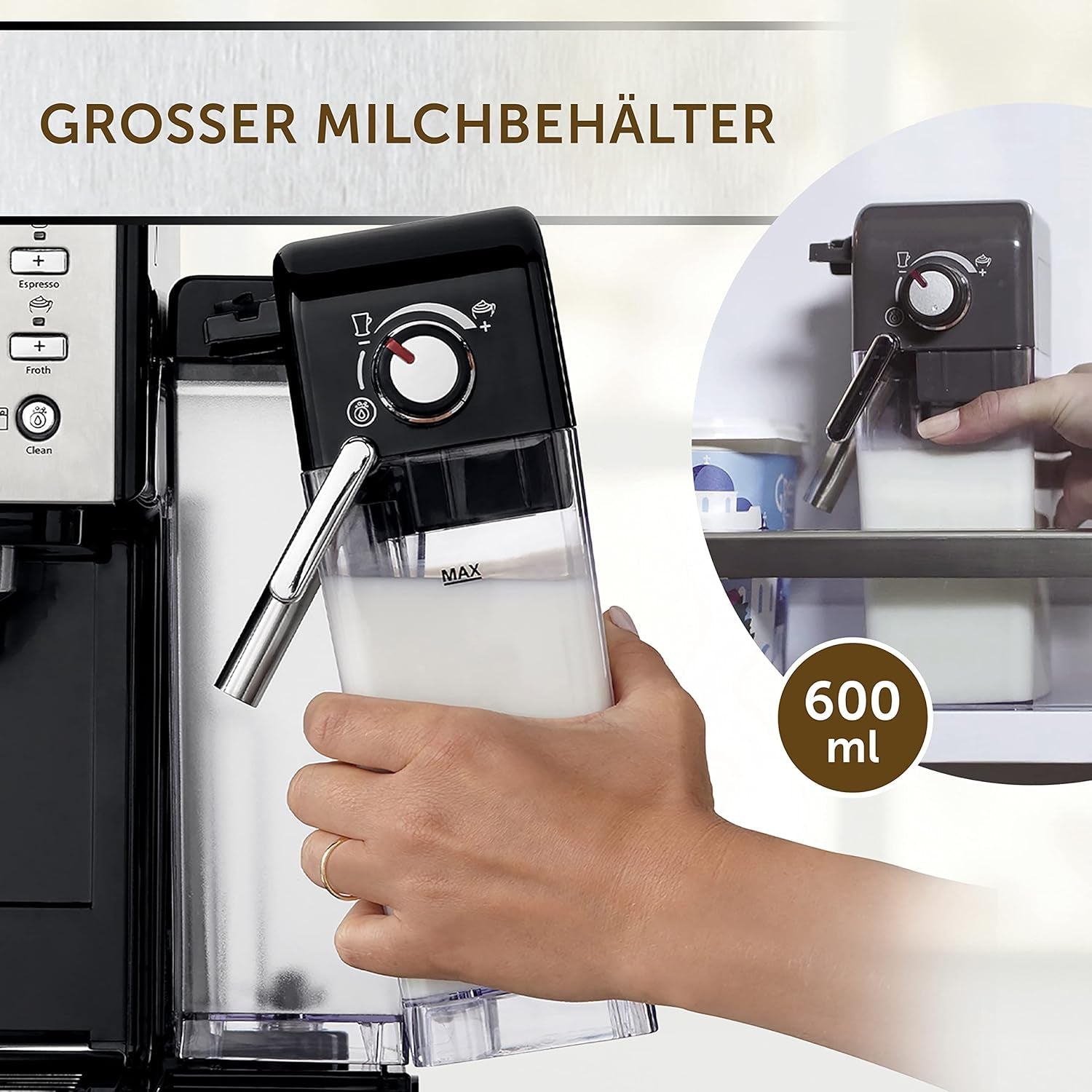 Espresso Breville Prima Latte II | Ekspres do latte i cappuccino | Profesjonalna pompka z 15 barami i spieniaczem do mleka | Srebrny [VCF108X]