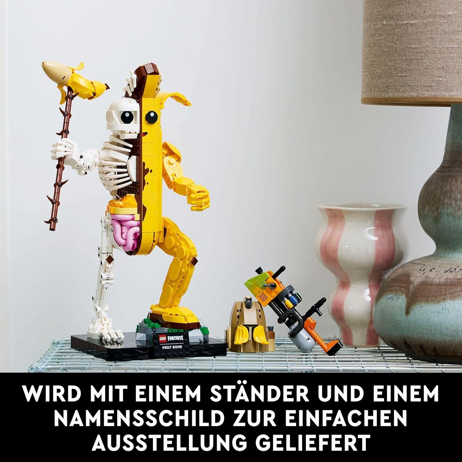 LEGO Fortnite Bone Shali — W zestawie miotacz farby i miska — Przedmiot kolekcjonerski dla fanów gier wideo — Zestaw do budowania dla dorosłych jako dekoracja domu lub biura — 77072 Zestawy do budowania Besuche den LEGO-Store
