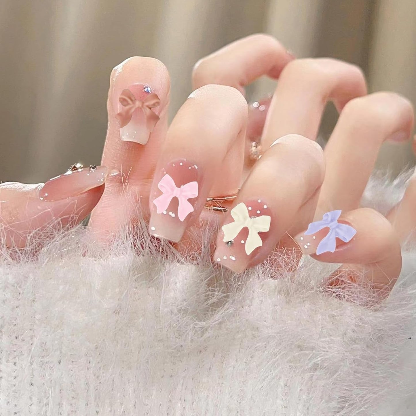 500 szt. 3D Nägel Charm Schleifen Charms Nägel Nail Art Charms Schleife Nagel Charms Nägel Nail Art Schleifen Nageldekorationen Mit Aufnahmewerkzeug Für Frauen Und Mädchen Nagel-Diy-Zubehör