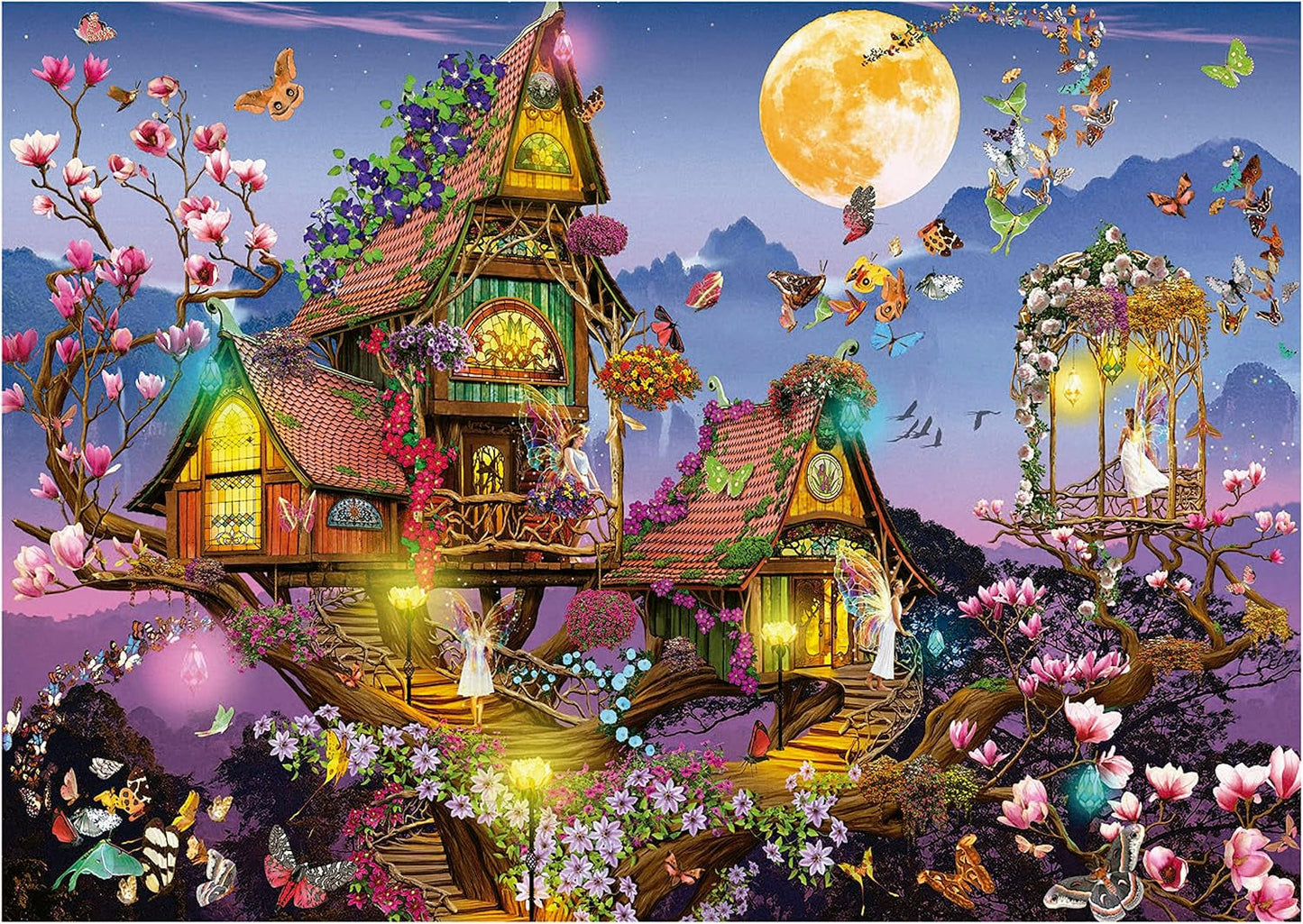 Educa - Puzzle 500 elementów dla dorosłych | domek z bajki, puzzle 500 elementów dla dorosłych i dzieci od 11 lat, fantasy, bajki, wróżki (19554) Puzzle Naty Shop