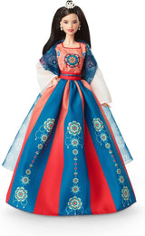 BARBIE Lunar New Year Puppe - Sammelfigur mit tradycyjny Hanfu-Robe und chinesischen Drucken, inspirowany Dunhuang-Höhlenmalereien, w tym Puppenständer und Echtheitszertifikat, HJX35