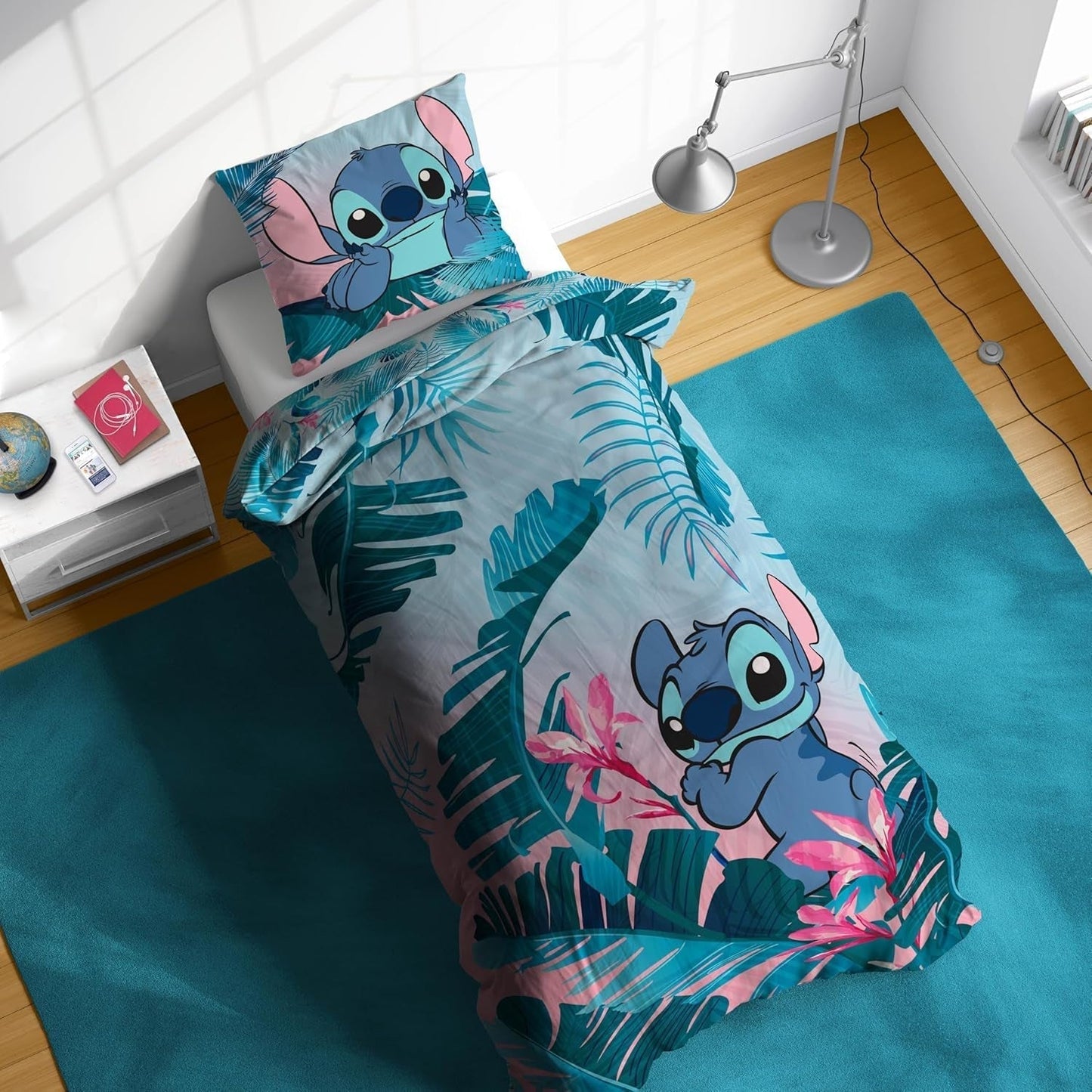 Komplet pościeli dla dzieci Lilo i Stich Kwiatowa Pościel - dziecięca Naty Shop