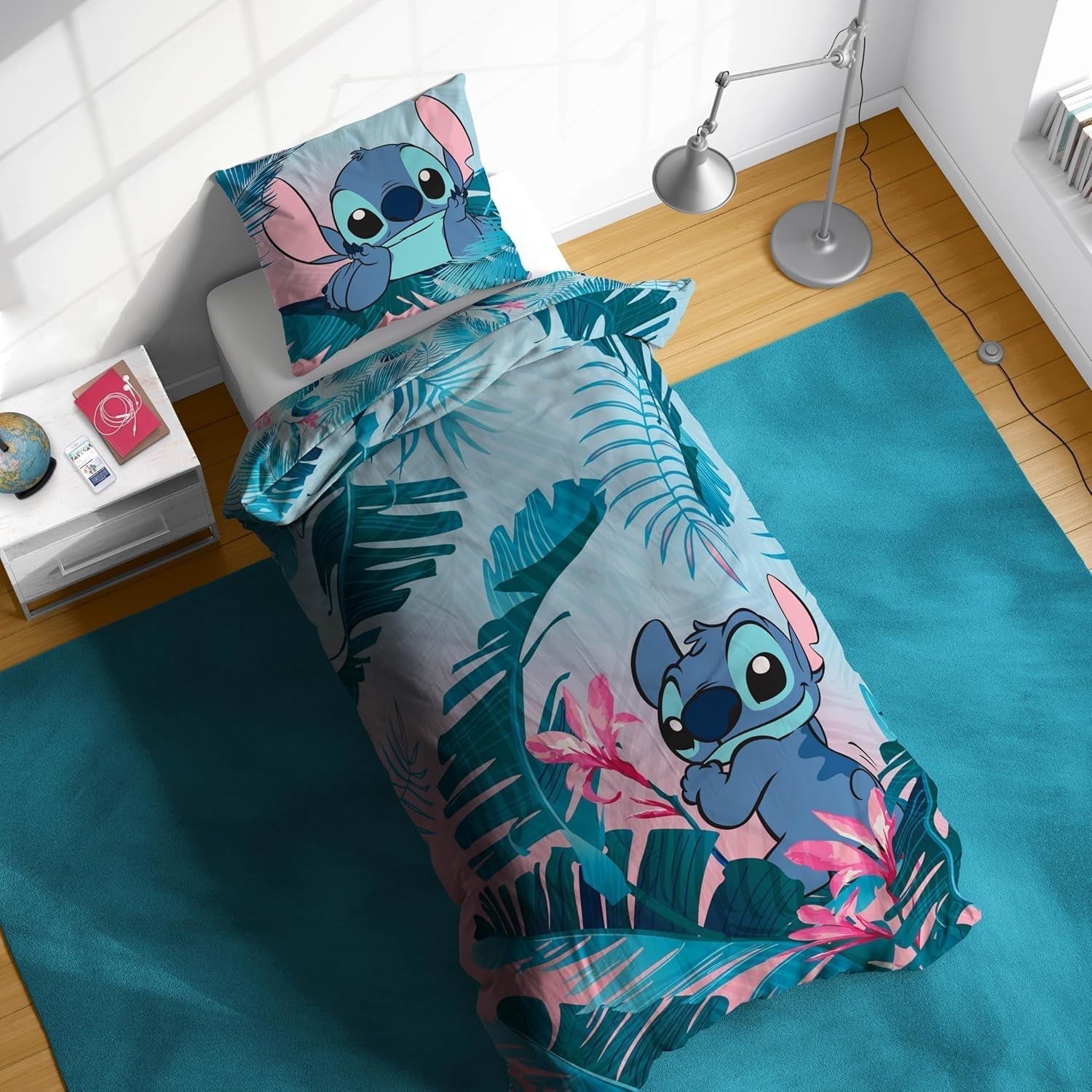 Komplet pościeli dla dzieci Lilo i Stich Kwiatowa Pościel - dziecięca Naty Shop