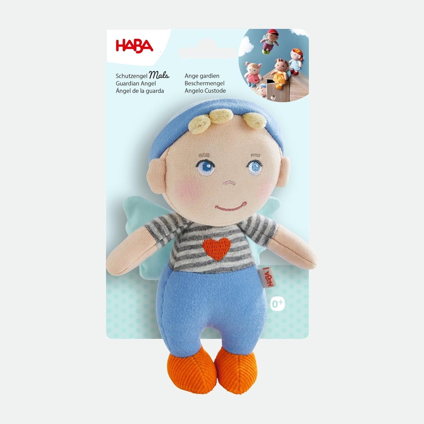 Maty Anioła Stróża HABA - Urocza lalka tekstylna (15 cm), idealny prezent powitalny dla niemowląt i małych dzieci - Można prać w temperaturze 30 °C - 2011869001