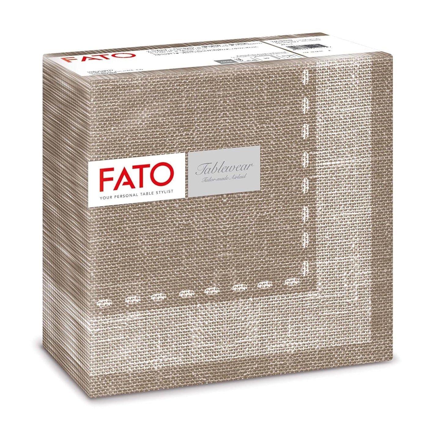 Fato - Serwetki papierowe suche, airlaid, efekt tekstylny, opakowanie 50 serwetek, 40X40 złożone w formacie 4, Tropicana Decor