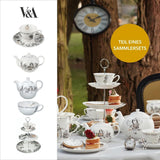 Zestaw dzbanków i filiżanek Alicja w Krainie Czarów dla 1 osoby w pudełku upominkowym, delikatny porcelanowy serwis do herbaty, biały, 250 ml