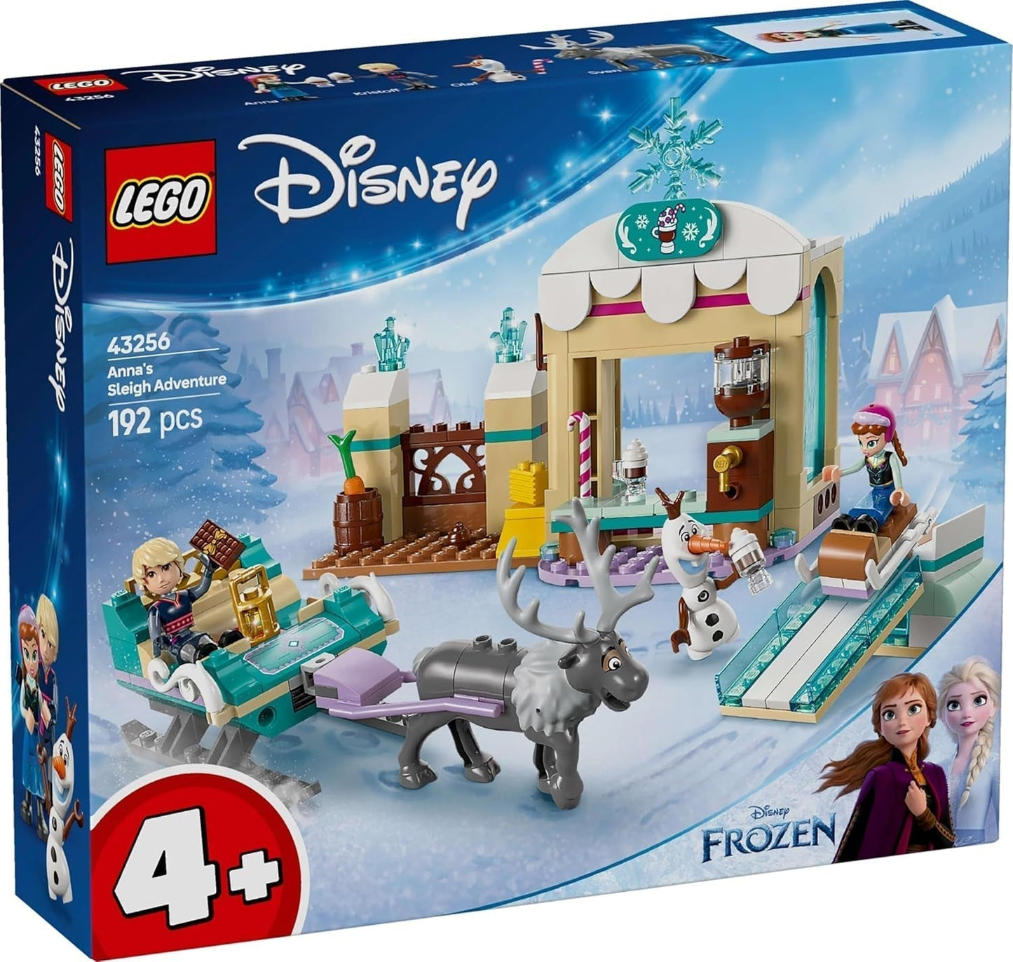 LEGO® Disney Przygoda Anny w Krainie Lodu, zestaw konstrukcyjny i fantastyczny, stojak na czekoladki z Anną, Kristoffem, Olafem i Svenem, minilaleczki, zabawka-księżniczka dla dziewczynek od 4 lat 43256 Zestawy konstrukcyjne w sklepie LEGO