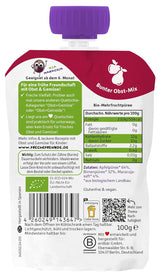 FRECHE FREUNDE Bio Quetschie Apple, Birne & Maracuja, Fruchtmus mit Obst im Quetschbeutel für Babies od 6. miesiąca, wegańskie, opakowanie 6er (6 x 100g)