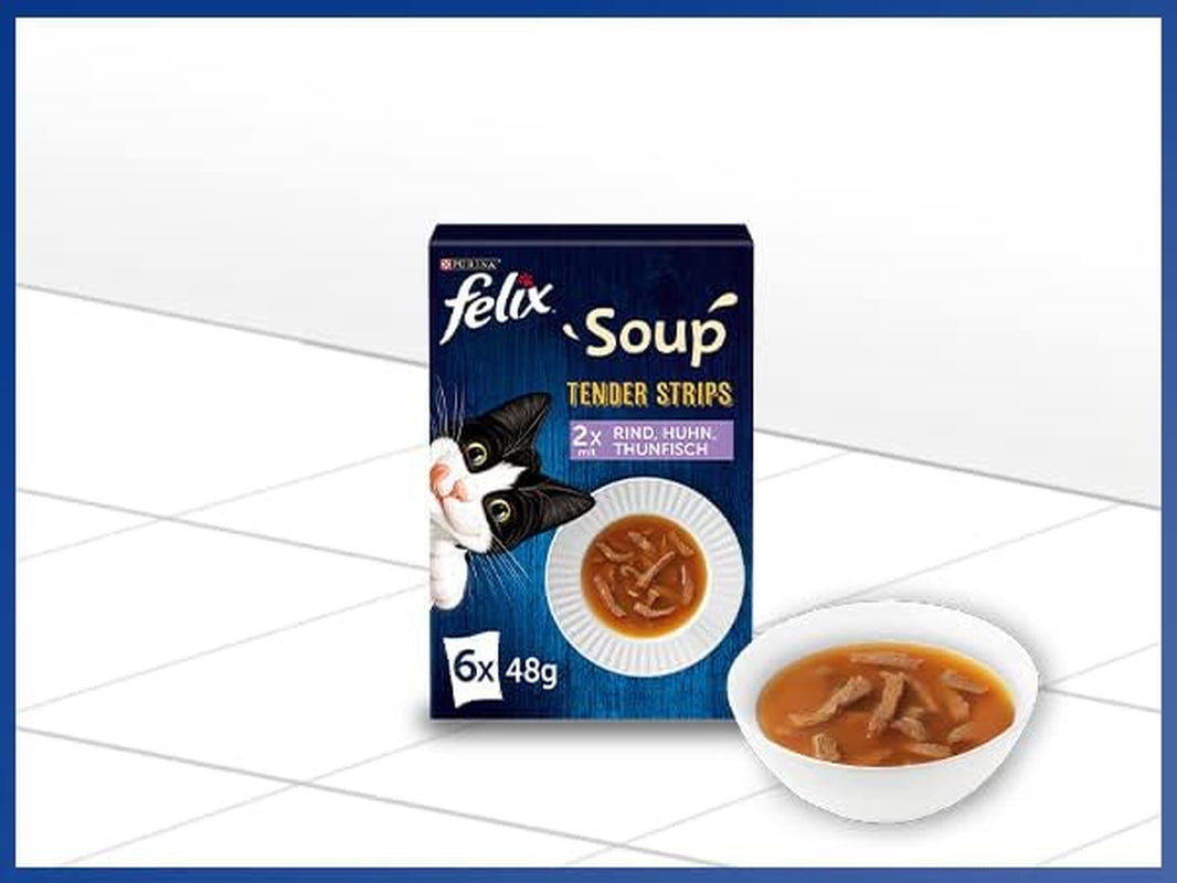 Felix Zupa w Paskach, Zupa Dla Kota, Mieszana, Opakowanie 8 sztuk (8 x 6 saszetek po 48 g każda)