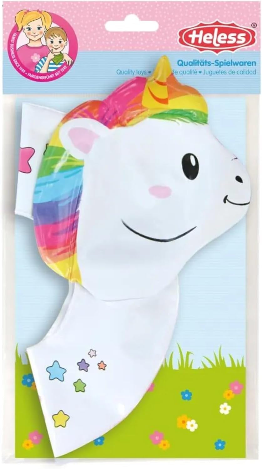 Heless 6601 - Koło do pływania Henri Unicorn dla lalek, rozmiar 28-35 cm, do zabawy w basenie, jeziorze i wannie