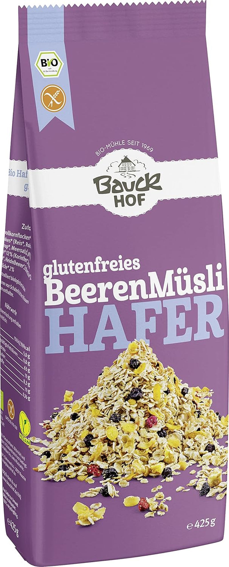 hof musli owsiane z jagodami, bezglutenowe (425 g) - Bio