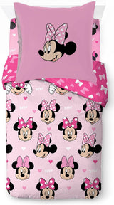 Pościel dla dzieci, Postacie Disneya, 100% bawełna Pościel - dziecięca Naty Shop Różowa - Myszka Minnie 135X200/80X80 (3 szt.)