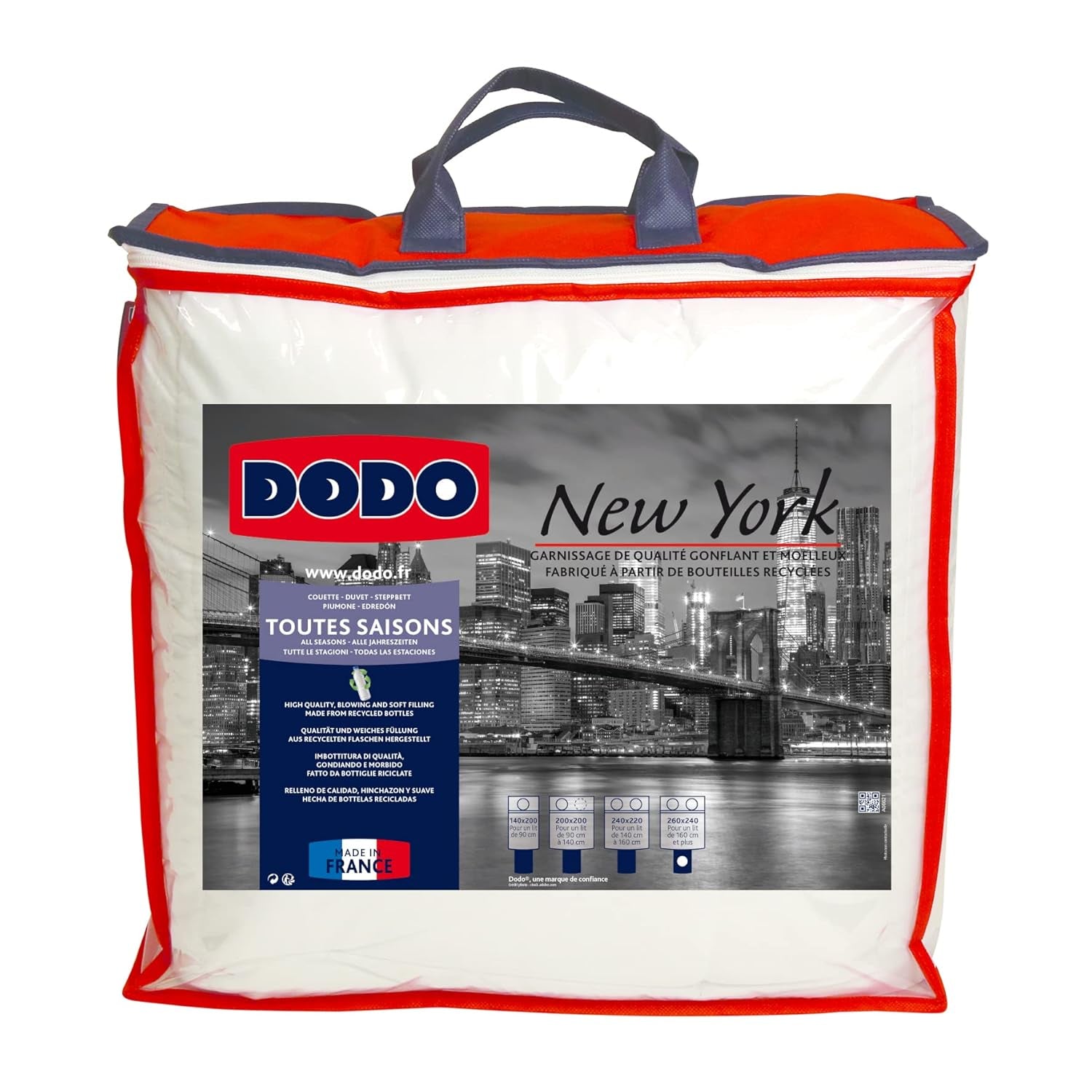 Kołdra Dodo L, umiarkowana, ekologiczna, 240 X 260 L, do podwójnego łóżka | Kołdra New York, miękka, skórka brzoskwini, można prać w pralce w 40°C Kołdry i kołdry Naty Shop