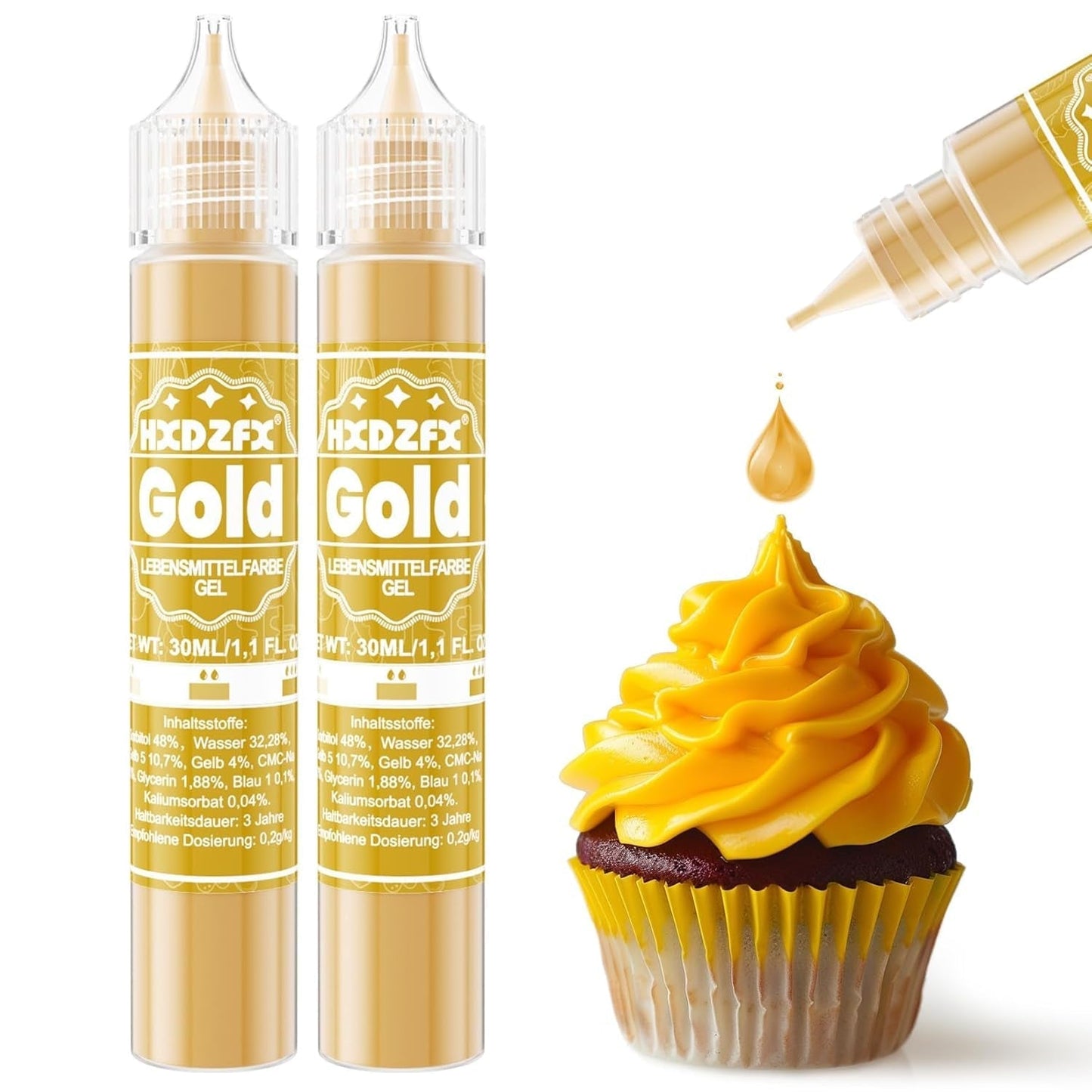 Barwnik spożywczy w żelu - HXDZFX 2×30ml, barwnik spożywczy bez cukru, silnie skoncentrowany, do dekoracji ciast, białej fondantu, makaroników, ciasteczek, wypieków, pisanek, śluzu (fiolet winogronowy)