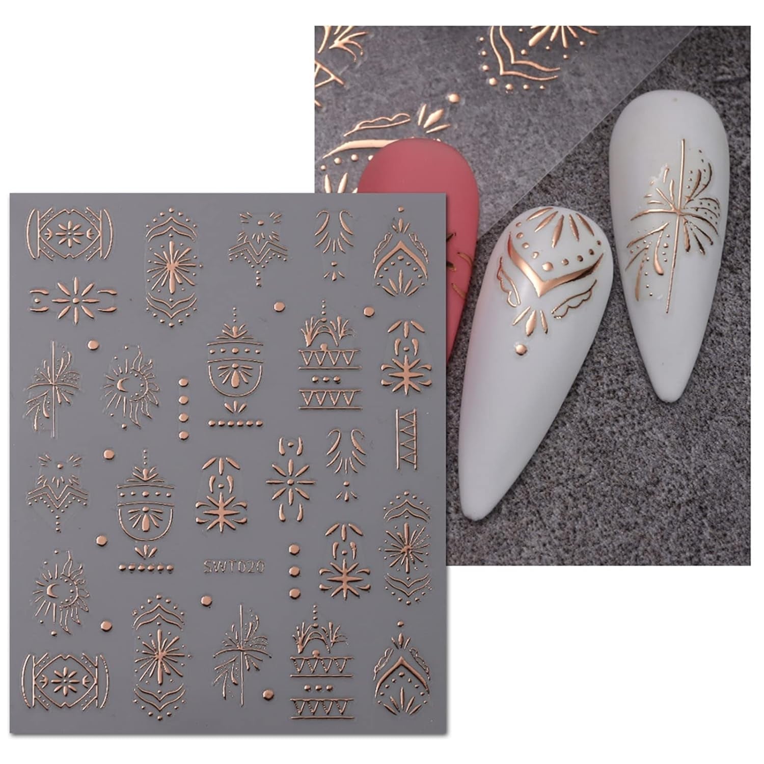 JMEOWIO Nagelsticker Mond Stern 9 Blatt Nail Art Naklejka Selbstklebend Nagelaufkleber Bunter Dekoration Nageldesign Zubehör