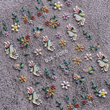 JMEOWIO 6 Blatt 3D Nagelsticker Ostern Nail Art Naklejka Selbstklebend Nagelaufkleber 5D Stereoskopisch Süßer Hase Ei Dekoration Nageldesign Zubehör