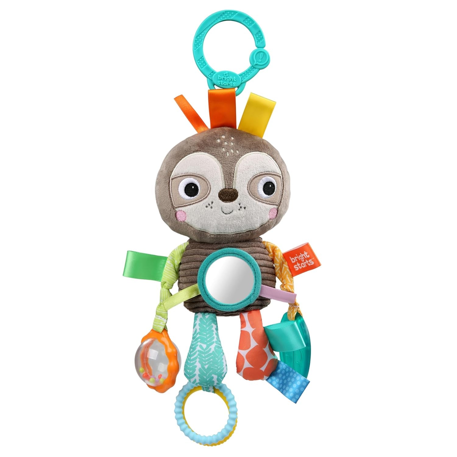 Wózek zabawkowy Bright Starts, Leniwiec - z grzechotką, lusterkiem i pętlami do zawieszek Bebe Toys Naty Shop
