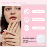 White Pearl Chrom Nagel Pulver, Irisierendes Aurora Pulver Metallic Spiegel Effekt Glitter Pulver Perłowy Eis Transparentny Pigment Meerjungfrau Perle Glitter Staub Für Nail Art Dekoration