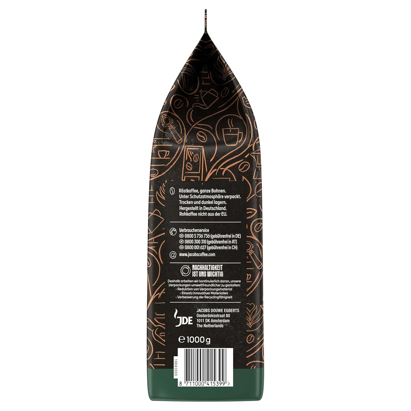 Kawa pełnoziarnista JACOBS Barista Editions Crema Intense (4 x 1 kg)