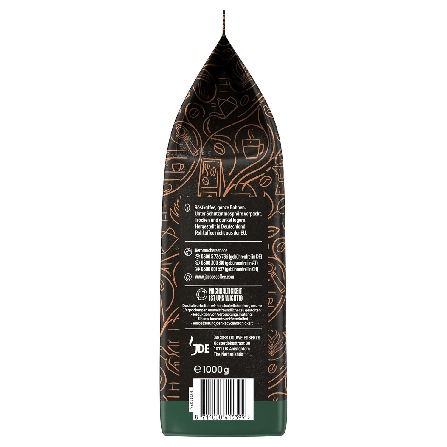 Kawa pełnoziarnista JACOBS Barista Editions Crema Intense (4 x 1 kg)