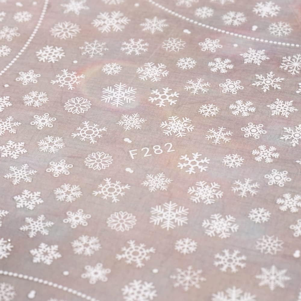 JMEOWIO Nagelsticker Weihnachten 8 Blatt Nagelaufkleber Selbstklebend Weiße Schneeflocken Zimowe naklejki do paznokci Dekoration Nageldesign Zubehör