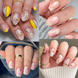 3 Stück Nagelsticker Set-Selbstklebende Nagelfolie Mit Blumen- Und Bienenmotifen-Nail Art Naklejka dla Kreatives Nageldesign-Nageltattoos Und Zubehör