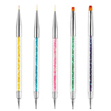 Nagel Pinsel 5 Stück Nagel Art Fineliner Pinsel, zestaw Nagel Pinsel Pinsel dla Nagellack Pędzel do paznokci Nagellac Pinsel Art Pen dla DIY Nail Art Design. (Farba-1)