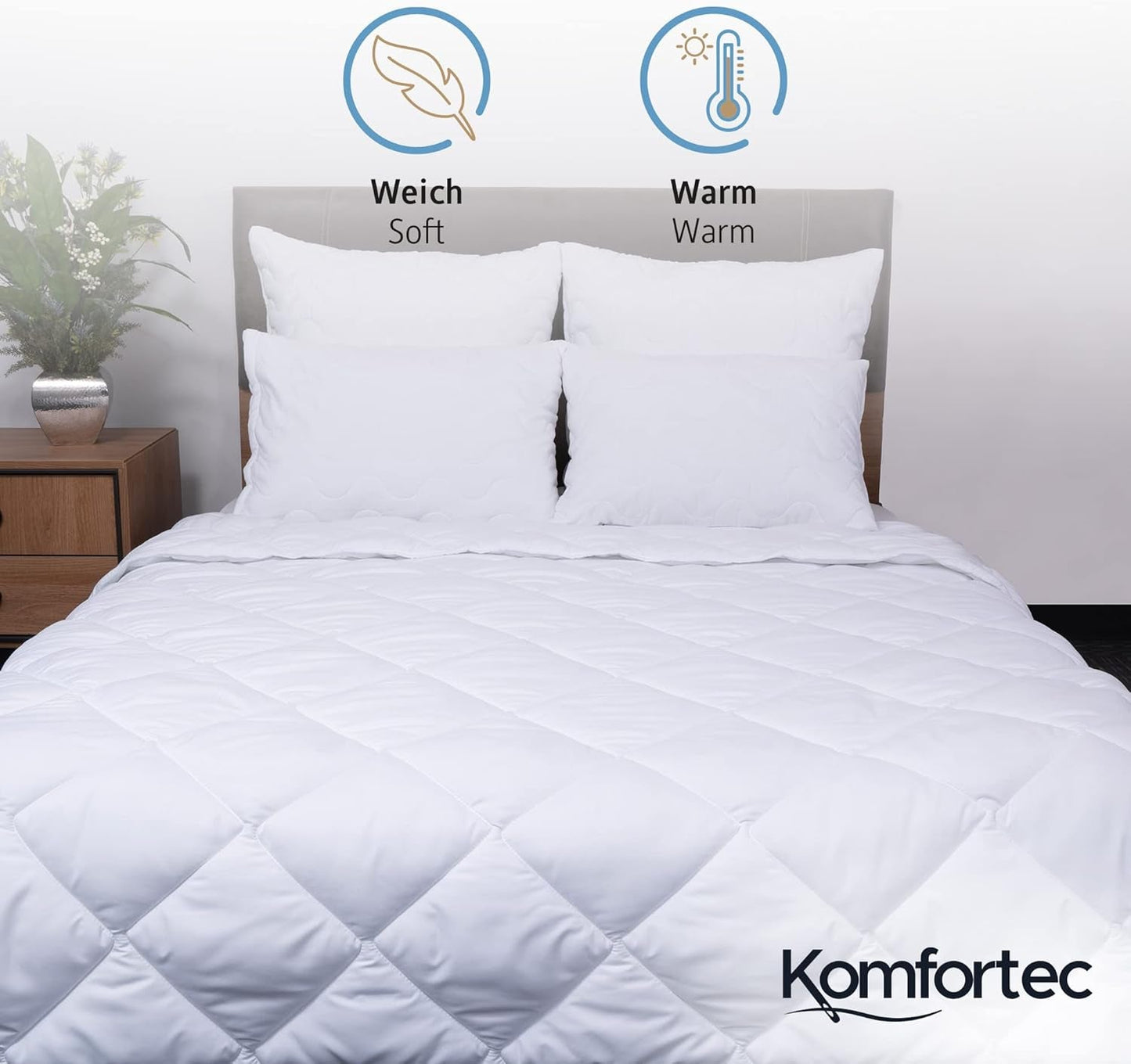 Kocyk Letni Komfortec 135X200 cm, 170Gsm, Cienki i lekki kocyk na lato, kocyk antyalergiczny, biały Kołdry i kołdry Naty Shop