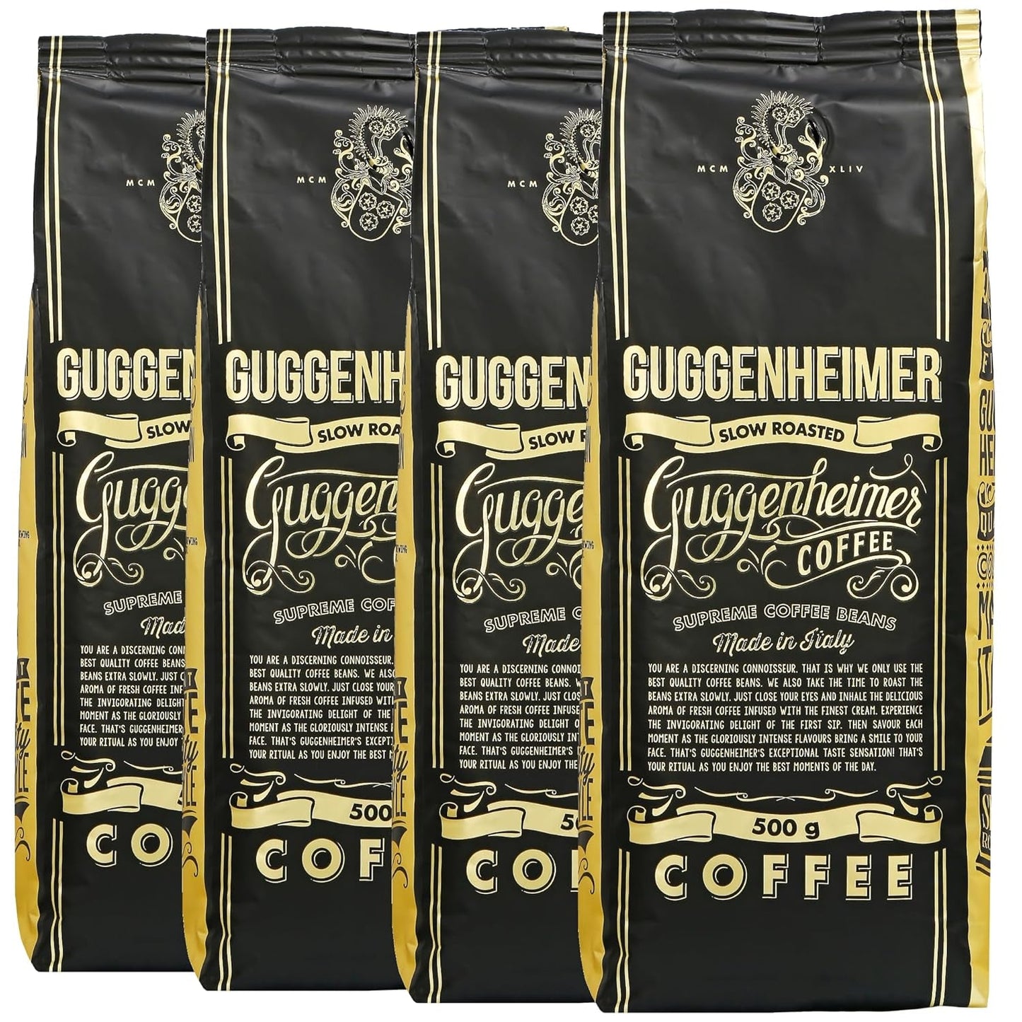 - Kaffeebohnen 2kg - Extra slow geröstet - wenig Säure und Bitterstoffe - Barista-Qualität - Finest Cream - Best Espresso für Fullyautomaten - 4 x 500 g
