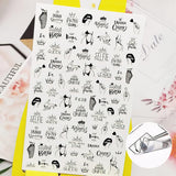7 Blätter Nagelsticker Selbstklebend Nagelsticker Blumen Abstrakt 3D Schwarz Nagelaufkleber Nageldesign Herzform Wörter Pflanzen Nagel Naklejka DIY Nail Art Zubehör Maniküre Dekoration