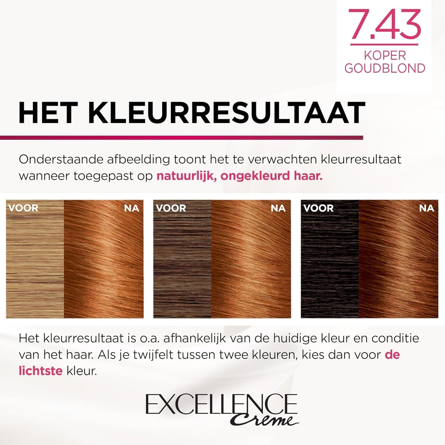 Paris Excellence Creme 7.43 Hair Color Red - Farba do włosów (Czerwony, Blond Cuuvré Gold, Belgia, 63 mm, 100 mm, 163 mm) Naty Shop Farba do włosów