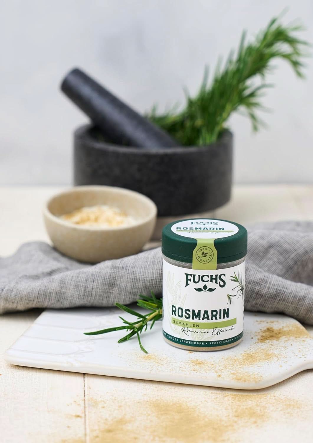 Fuchs - Rozmaryn Mielony - Do przyprawiania ryb, mięsa i warzyw, 30 gramów Condimente Naty Shop