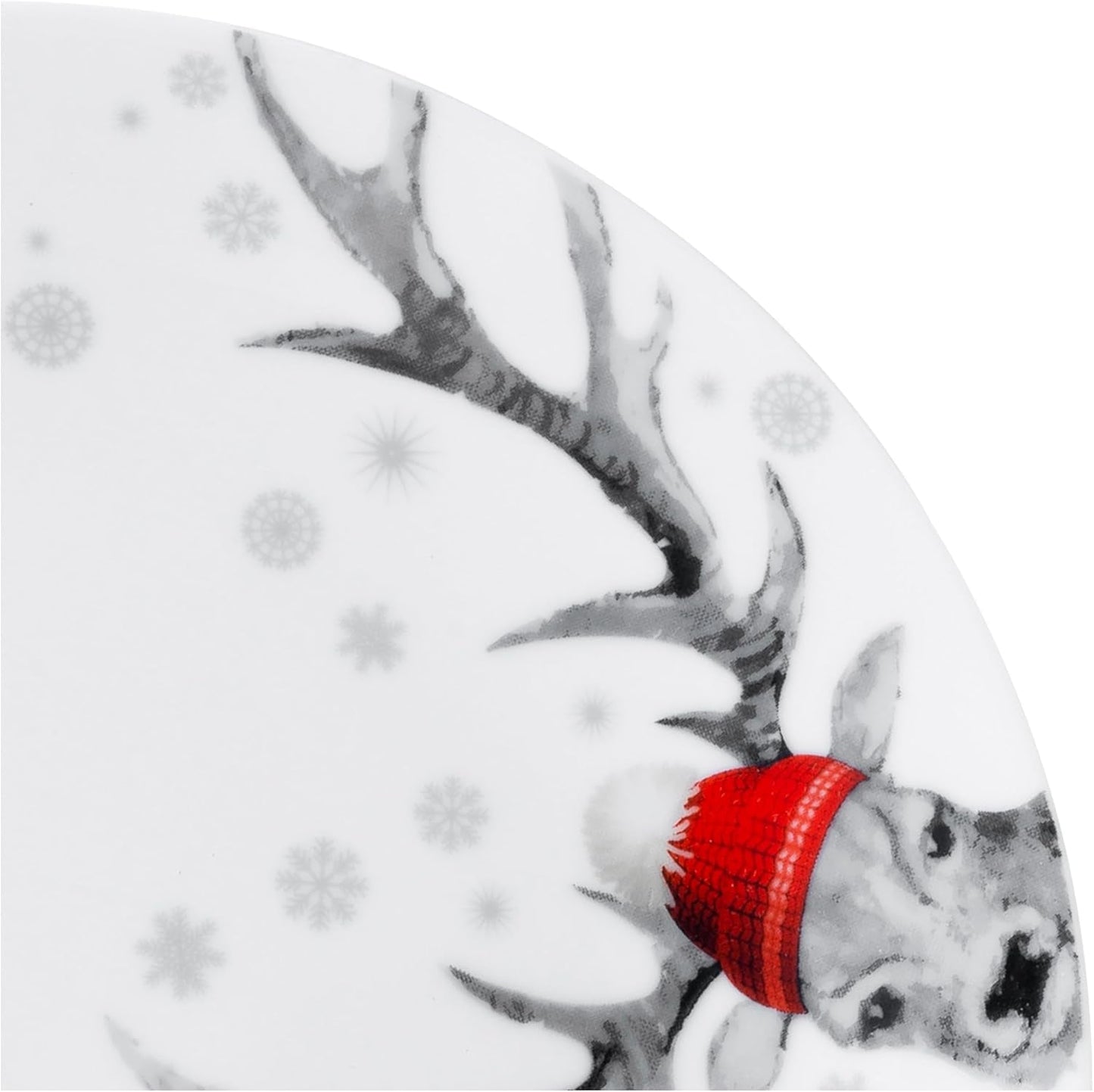 CreaTable, 21498, seria Luna Hirsch, 18-częściowy zestaw naczyń obiadowych dla 6 osób, porcelanowy zestaw śniadaniowy, można myć w zmywarce i używać w kuchence mikrofalowej, jakość produkcji