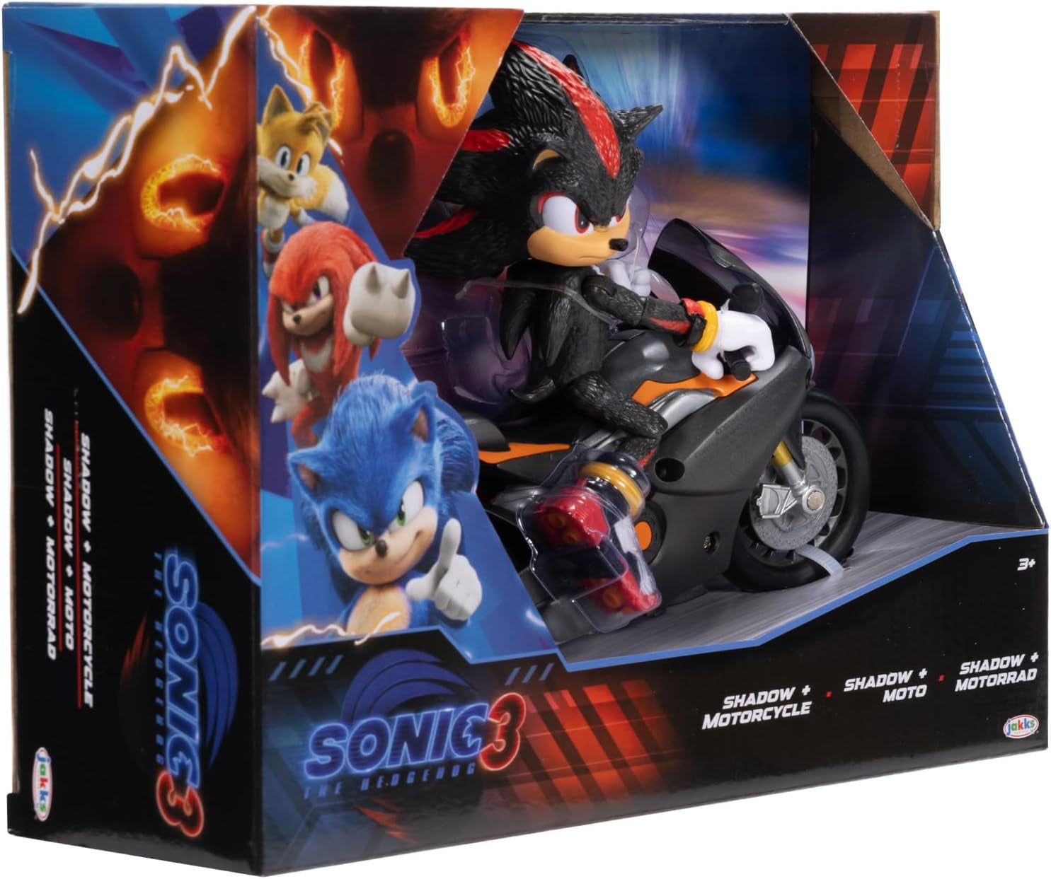 Figurka Sonic 3 The Movie Shadow, 15 cm, ruchoma, w tym Shadow Mobile firmy Jakks Pacific, akustyczna, czarna Figurki Naty Shop