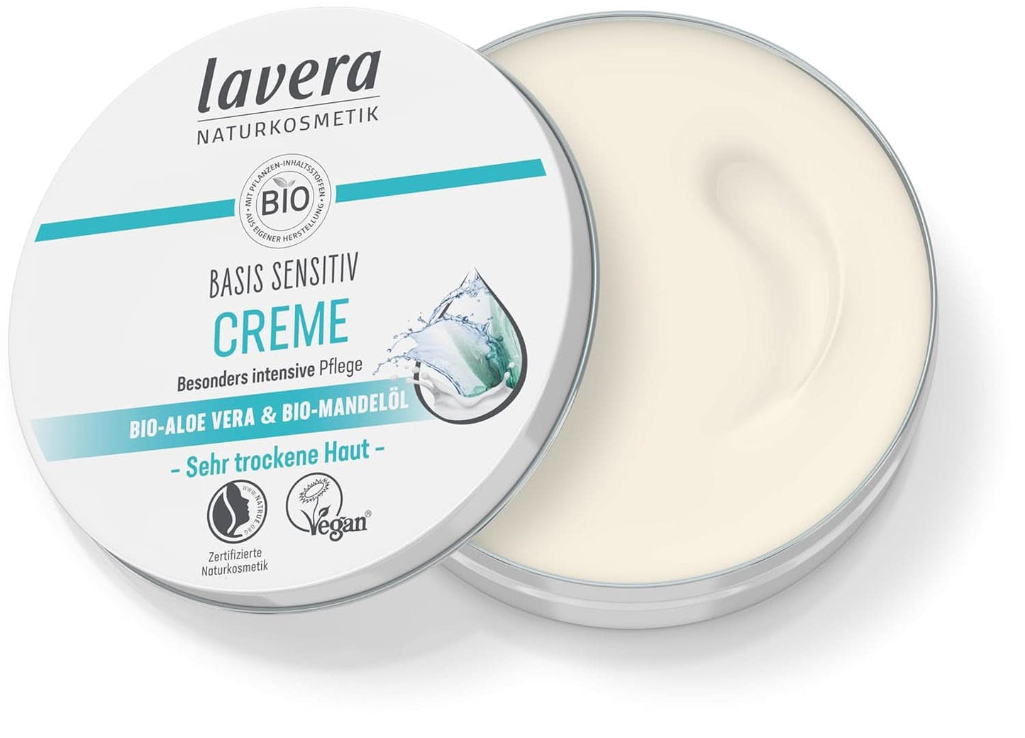 Lavera Basis Sensitiv, intensywna pielęgnacja skóry suchej z aloesem i olejkiem migdałowym, 150 ml Naty Shop