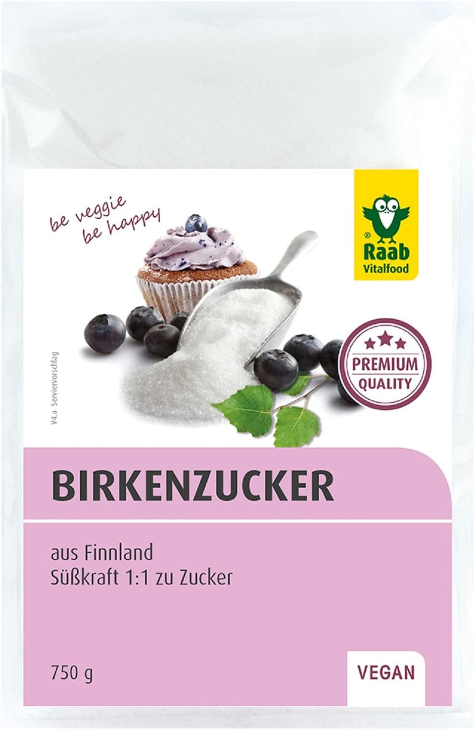 Raab Vitalfood Premium Birkenzucker, Xylit, Wegańskie, 1:1 Zucker-Alternatywa, Süßungsmittel, Zahnfreundlich, Vorratspack, 750 g Słodziki Naty Shop Default Title