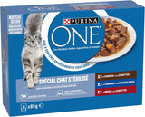 PURINA JEDEN | BIFENSIS | Karma dla sterylizowanych dorosłych kotów | Wspomaga witalność, kości, mięśnie i stawy kota W sosie | Saszetki z kaczką, sardynkami, wołowiną, świeżością | 1 sztuka (8x85g)