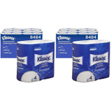 Rolki papieru toaletowego Kleenex Premium 8484, papier toaletowy 24 rolki x 160 dmuchanych arkuszy, 4-warstwowy papier toaletowy, 100% czystego włókna, wysokiej jakości, odporny na rozdarcie i miękki (2 opakowania)