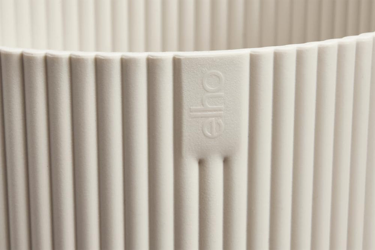 elho Vibes Fold Bowl 25 - Doniczki do wnętrz - 100% plastiku pochodzącego z recyklingu - Ø 24,9 x wys. 12,1 cm - Biały/biały len